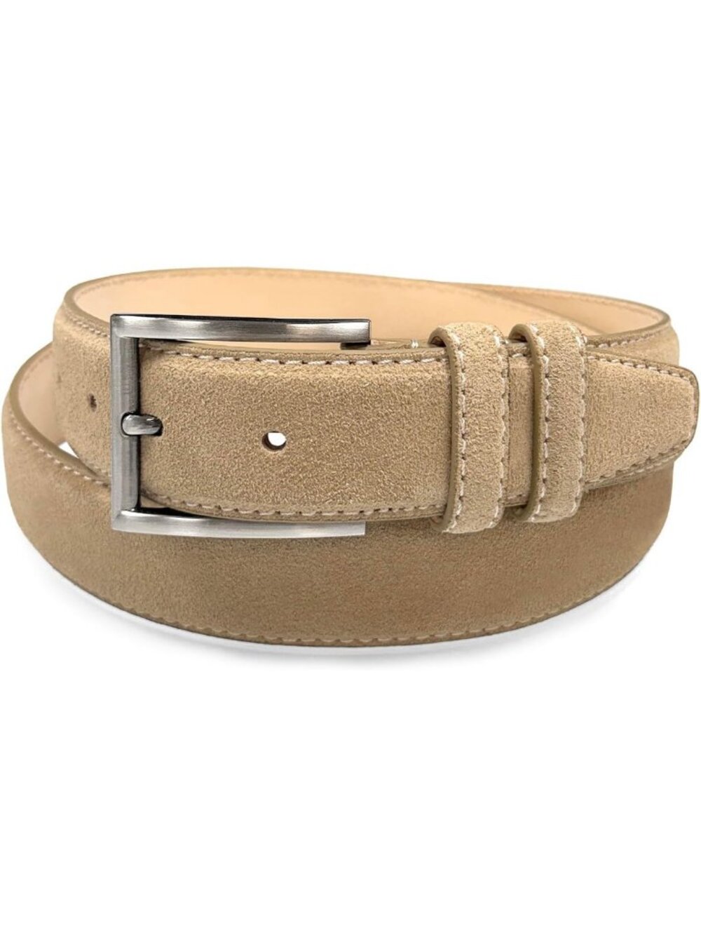 Stylish Men's Suede Leather Belt - Casual & Dress Options, 1-3/8" Wide
